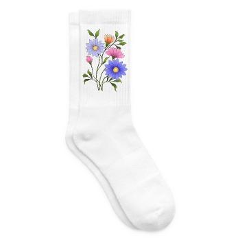 Fleur - Chaussettes de tennis - blanc - Droite