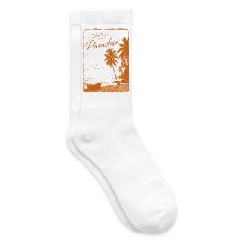 Grüße aus dem Paradies - Tennissocken - Weiß - Rechts