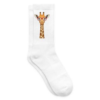 Lustige Giraffe mit roter Brille T-Shirt süßes Tier - Tennissocken - Weiß - Rechts