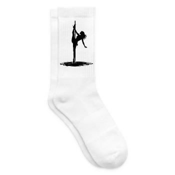 Pole Dance Silhouette – Ästhetische Kunst - Tennissocken - Weiß - Rechts