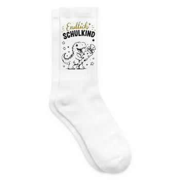 Endlich Schulkind - Tennissocken - Weiß - Rechts