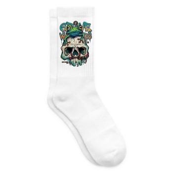 Grave Walkers Frog Skull Graffiti Streetwear Art - Tennis socks - white - Right