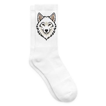 Arctic Wolf Head Arctic Wilderness Nature - Tennis socks - white - Right