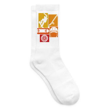 Skateboard Skater Retro Vintage Skaten Geschenk - Tennissocken - Weiß - Rechts