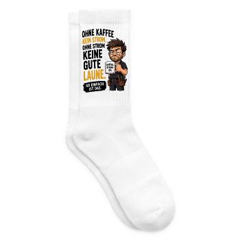 Kaffee Strom Gute Laune - Tennissocken - Weiß - Rechts