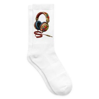 Fruchtige Kopfhörer im bunten Retro Style - Tennissocken - Weiß - Rechts