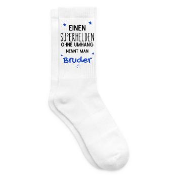Bruder Superheld ohne Umhang - Tennissocken - Weiß - Rechts