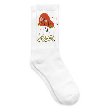 Herbstbaum mit farbenfrohen Blättern - Tennissocken - Weiß - Rechts