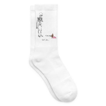 Well Shit | Skelett Eis Unfall Humor - Tennissocken - Weiß - Rechts