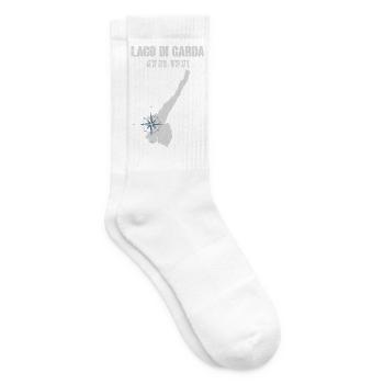 Lago di Garda Italien Koordinaten Kompass Reise - Tennissocken - Weiß - Rechts