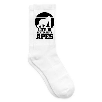 Affe Spruch Silhouette - Tennissocken - Weiß - Rechts