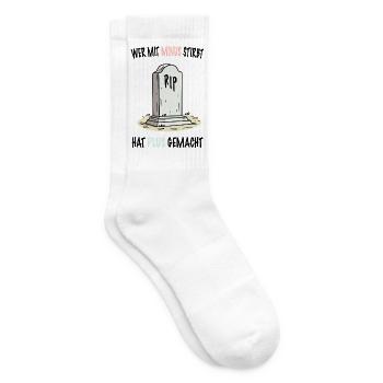 Wer mit Minus stirbt, hat Plus gemacht - Tennissocken - Weiß - Rechts