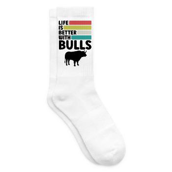 Stier Spruch Retro Style - Tennissocken - Weiß - Rechts