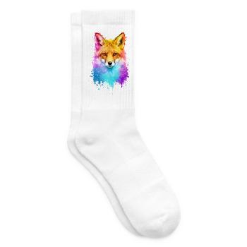 Fuchs Aquarell Illustration - Tennissocken - Weiß - Rechts