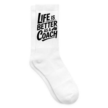 Das Leben ist als Coach besser - Tennissocken - Weiß - Rechts