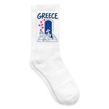 Griechischer Sommer - Tennissocken - Weiß - Rechts