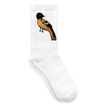 Crimson Robin auf Mitternacht - Tennissocken - Weiß - Rechts
