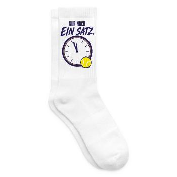 Tennis Spruch Nur noch ein Satz Tennisspieler - Tennissocken - Weiß - Rechts