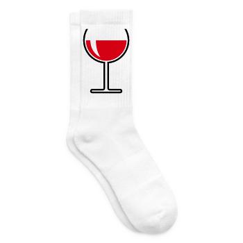 Rotweinglas Rund Offen (Rotwein / Wein / 2C) - Tennissocken - Weiß - Rechts