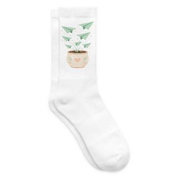 Papierfluglinge im Blumentopf - Tennissocken - Weiß - Rechts
