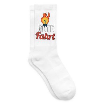 Motorrad Gute Fahrt Spruch - Tennissocken - Weiß - Rechts