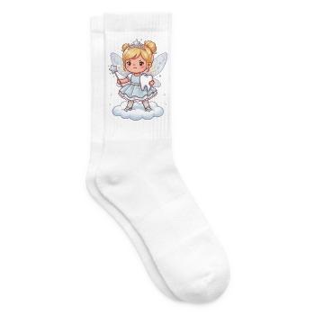 Zahnfee, mutig auf Wolke - Tennissocken - Weiß - Rechts