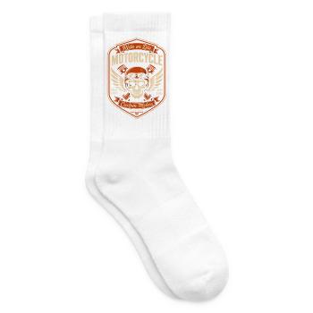 Vintage-Motorrad-Totenkopfhelm - Tennissocken - Weiß - Rechts