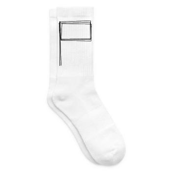Eckfahne handgezeichnet - Tennissocken - Weiß - Rechts