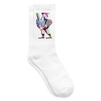 Baseballspieler - Tennissocken - Weiß - Rechts