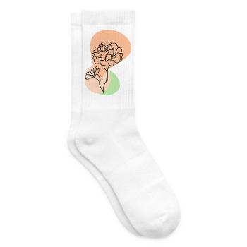 Pastellblume im Linienstil - Tennissocken - Weiß - Rechts