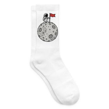 Mond Landung Astronaut Flagge Weltraum Vektor Shir - Tennissocken - Weiß - Rechts