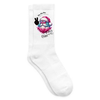 Weihnachtsmann - Fröhliche Weihnachten - Design3 - Tennissocken - Weiß - Rechts