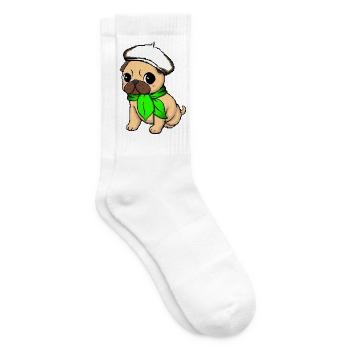 Beige Beret Mops - Tennissocken - Weiß - Rechts