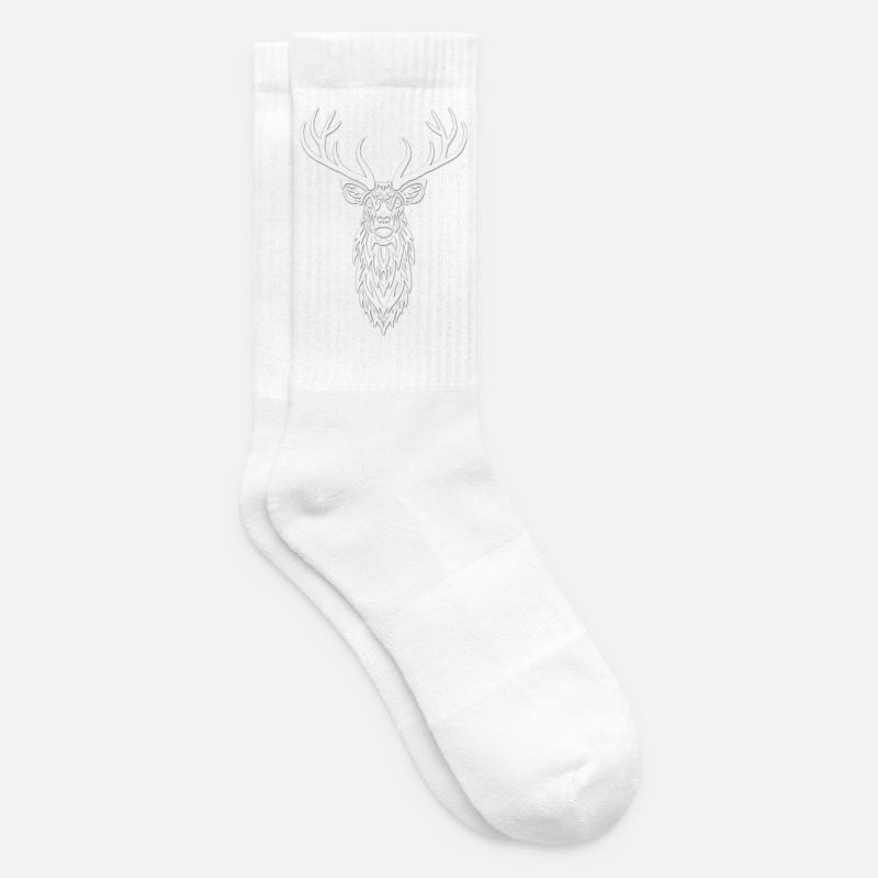 Portrait de cerf blanc - Chaussettes de tennis - blanc