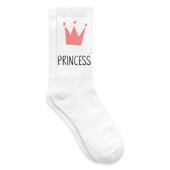 Princess Prinzessin Krone Geschenk - Tennissocken - Weiß - Rechts