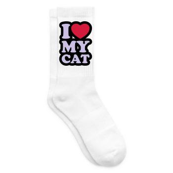 I love my cat - Tennis socks - white - Right