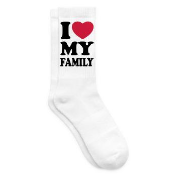 I love my family - Ich liebe meine Familie - Tennissocken - Weiß - Rechts