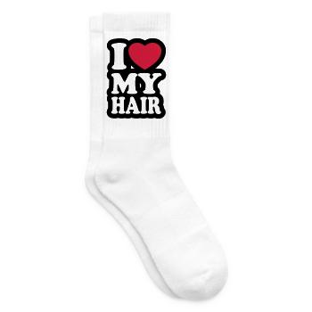 I love my hair - Ich liebe meine Haare - Tennissocken - Weiß - Rechts