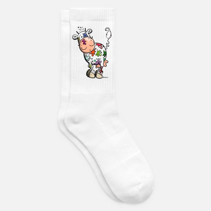 Farbklecks Kuh - Tennissocken - Weiß