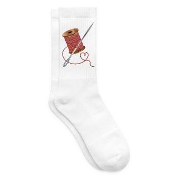 Nadel und Nähgarn mit ganz viel Liebe - Tennissocken - Weiß - Rechts
