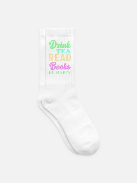 Lesen Bücher Tee - Tennissocken - Weiß