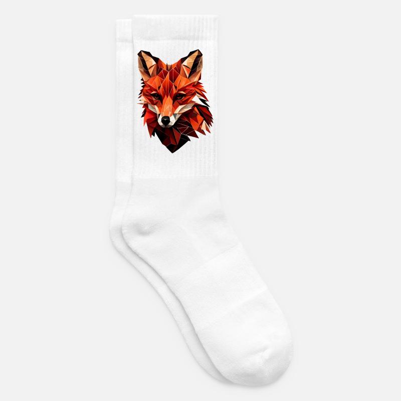 Stilisierter Fuchs, geometrisch - Tennissocken - Weiß