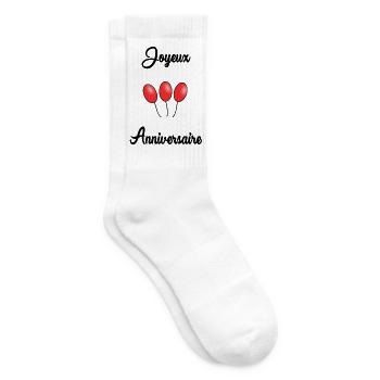 ALLES GUTE ZUM GEBURTSTAG. ALLES GUTE ZUM GEBURTSTAG. JAHRESTAG. - Tennissocken - Weiß - Rechts