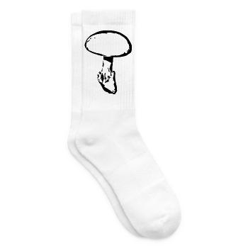 Pilz schwarz, Pilze sammeln Geschenk Mushroom  - Tennissocken - Weiß - Rechts