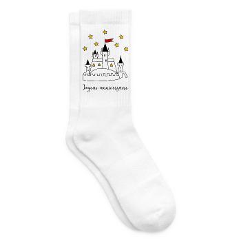 HAPPY BIRTHDAY. HAPPY BIRTHDAY. ANNIVERSARY. - Tennis socks - white - Right