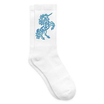 Blaues Einhorn Pferd - Tennissocken - Weiß - Rechts