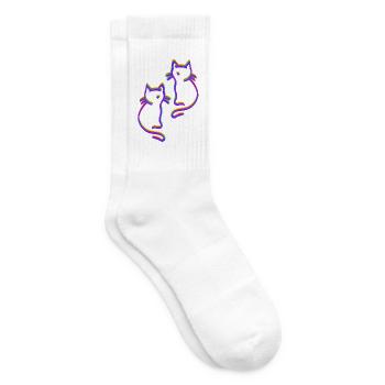 Regenbogen Katzen LGBT - Tennissocken - Weiß - Rechts