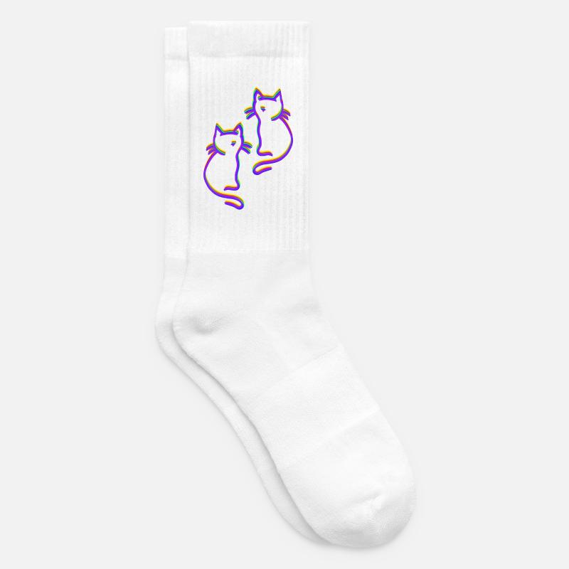Regenbogen Katzen LGBT - Tennissocken - Weiß