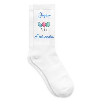 JAHRESTAG. ALLES GUTE ZUM GEBURTSTAG. ALLES GUTE ZUM GEBURTSTAG - Tennissocken - Weiß - Rechts