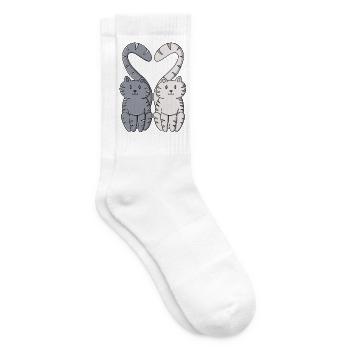 Verliebte Kätzchen - Tennissocken - Weiß - Rechts